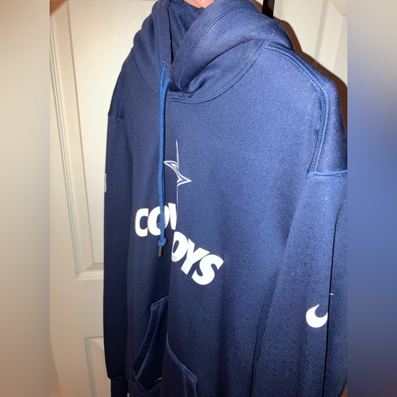 NIKE THERMA-FIT HOODIE DALLAS COWBOYS NFL NAVY BLUE MEDIUM SWEATER LIKE NEW - Picture 5 of 8